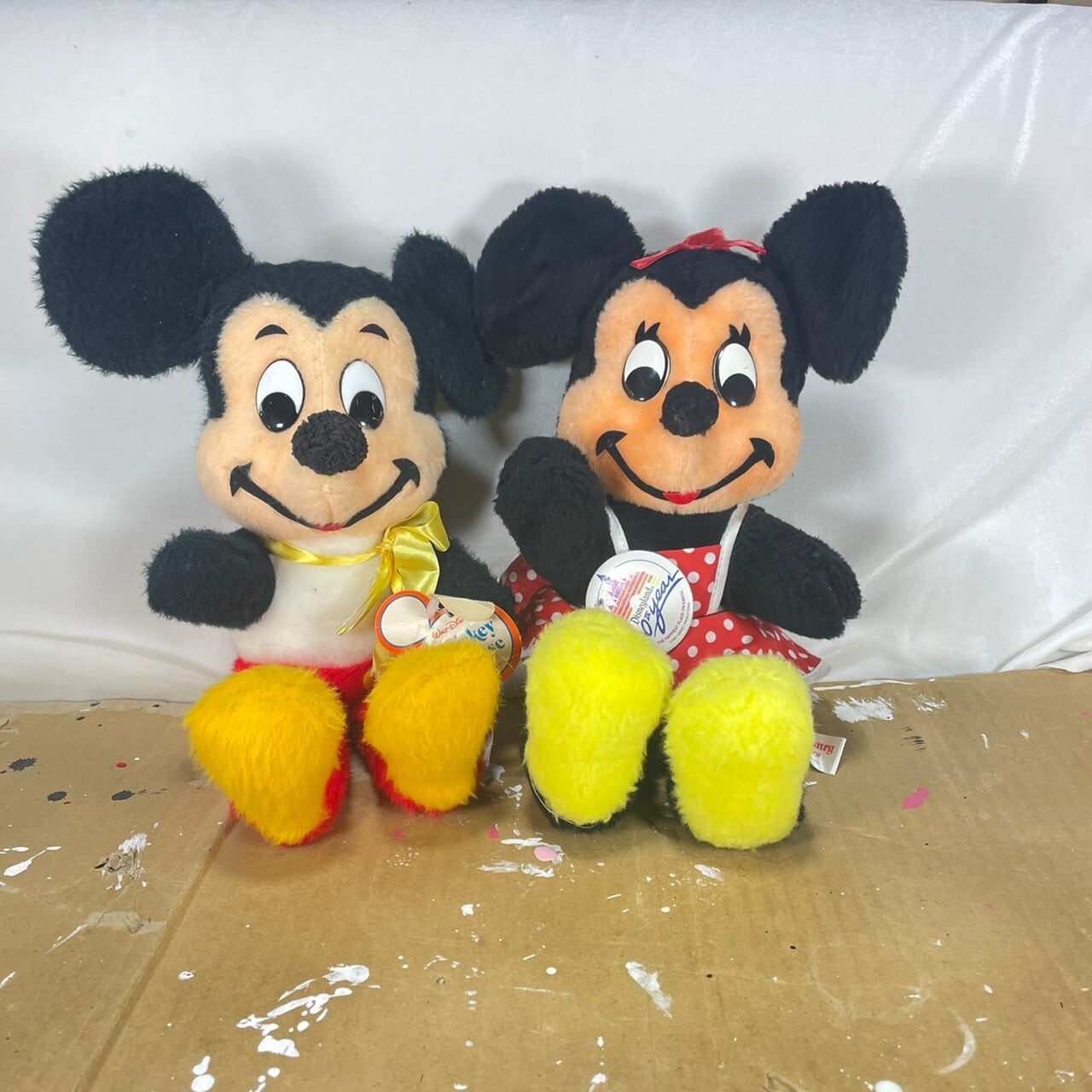 70s ミッキーマウス＆ミニーマウス　ヴィンテージプラッシュ　2匹セット / Mickey Mouse & Minnie Mouse Vintage  Plush Set of 2 | THE PUPPEZ☆e-shop　/ ザ　パペッツ松本-WEBショップ powered by BASE