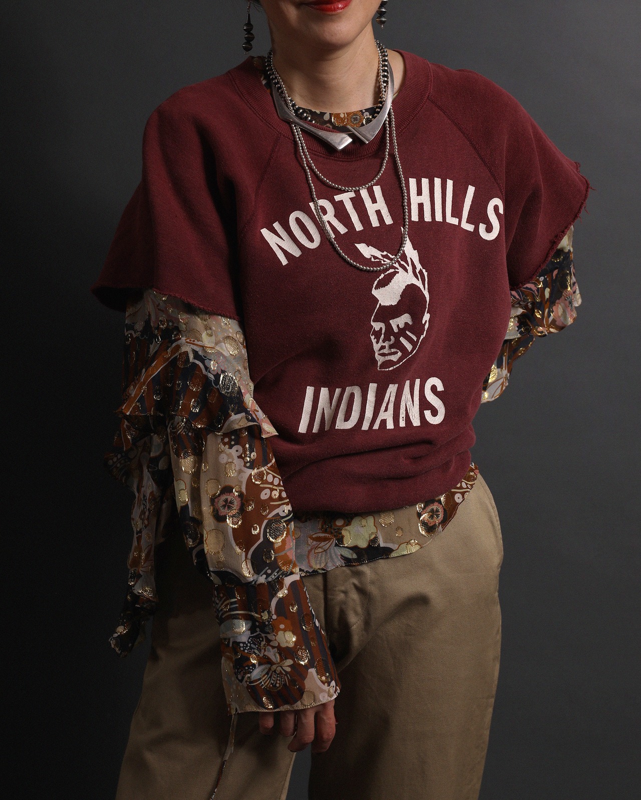 1960-70's North Hills Indians / Short Sleeve Sweat Shirt