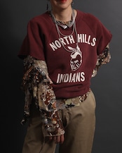 1960-70's North Hills Indians / Short Sleeve Sweat Shirt