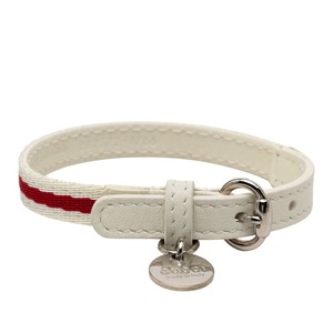 グッチ チャリティー ブレス LOVES YOU ブレスレット 282572 ホワイト レッド キャンバス レザー レディース GUCCI 【中古】