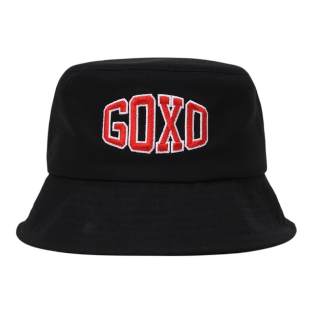 GOXO ゴーエックスオー ロゴナチュラルフィットバケットハット ブラック