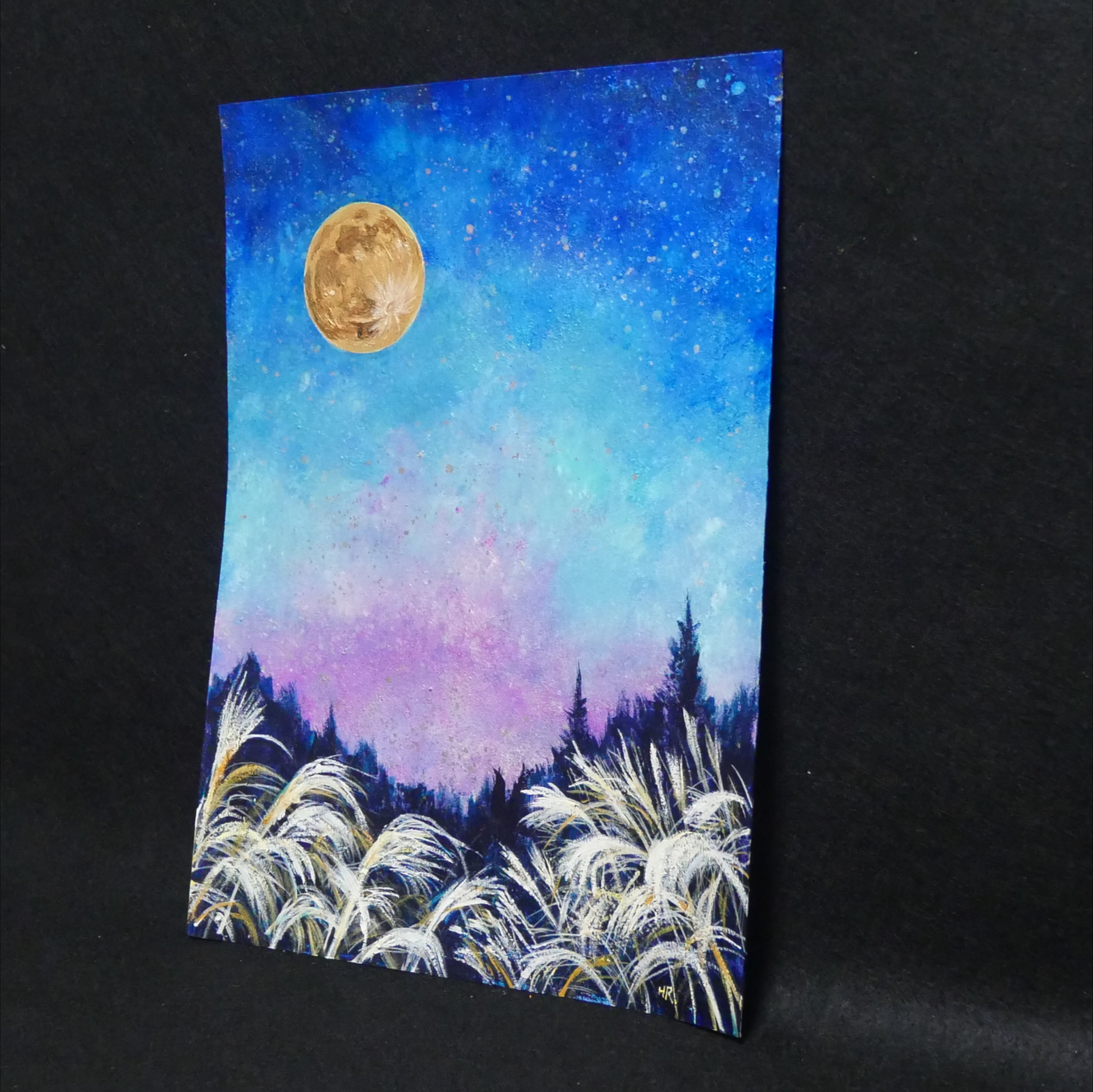 油絵 油彩 油彩画 絵画【星空の満月】 | HIROSHI1990 油絵 油彩 油彩画 絵画【星空の満月】 | HIROSHI1990