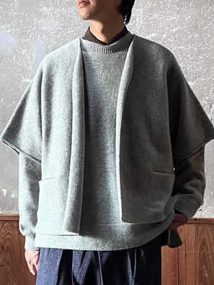 COSMIC WONDER ｜British wool knitted farmer cardigan  Heather gray