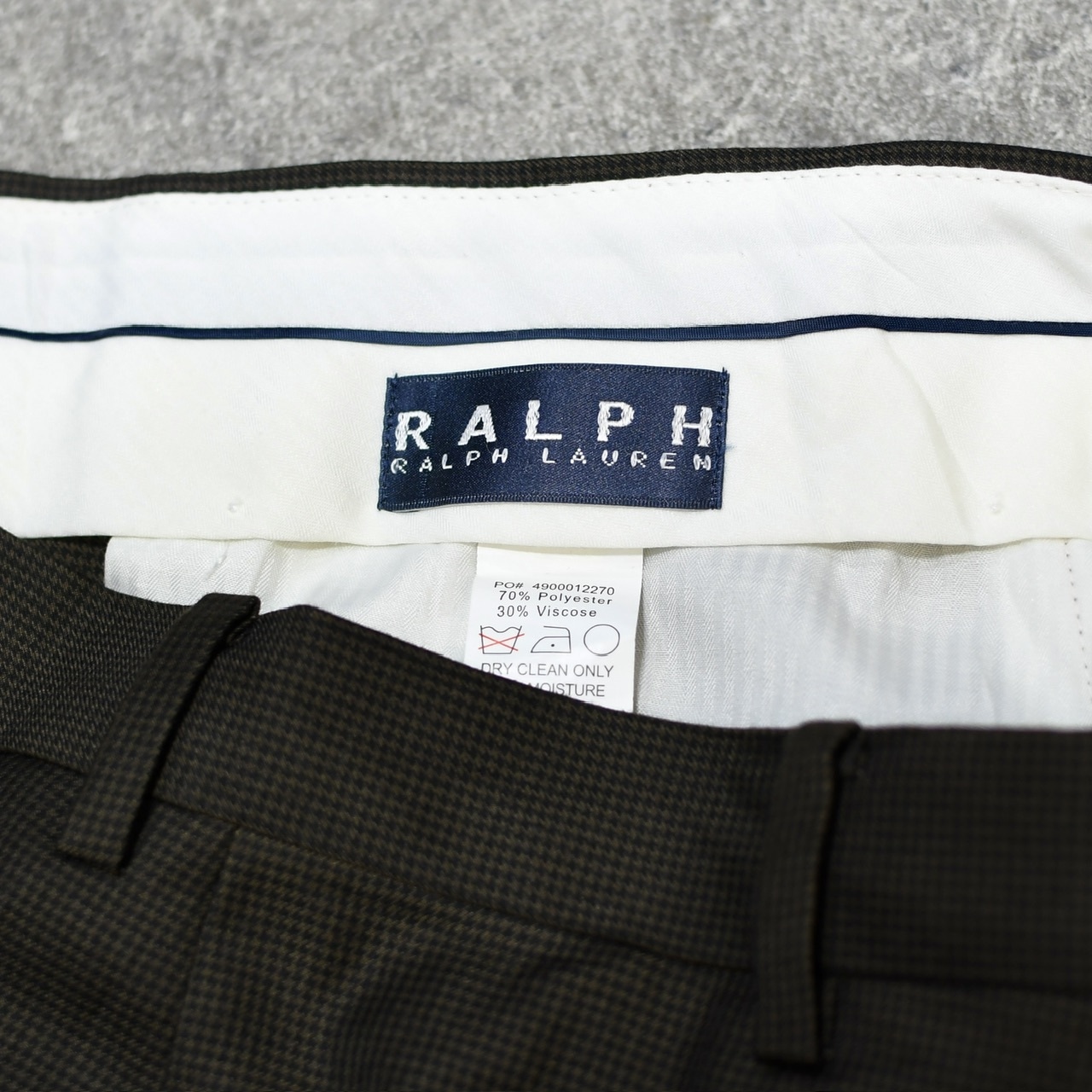 RALPH LAUREN brown houndstooth rayon blend slacks