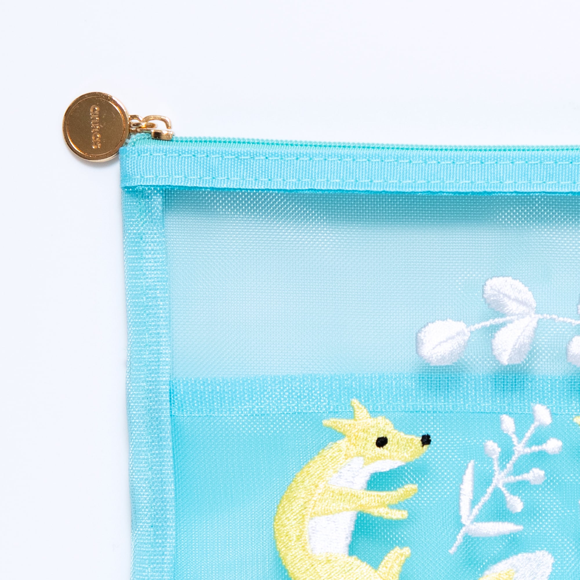 annas刺繍文具】刺繍メッシュポーチ｜キツネ | Net store アンナとラパン