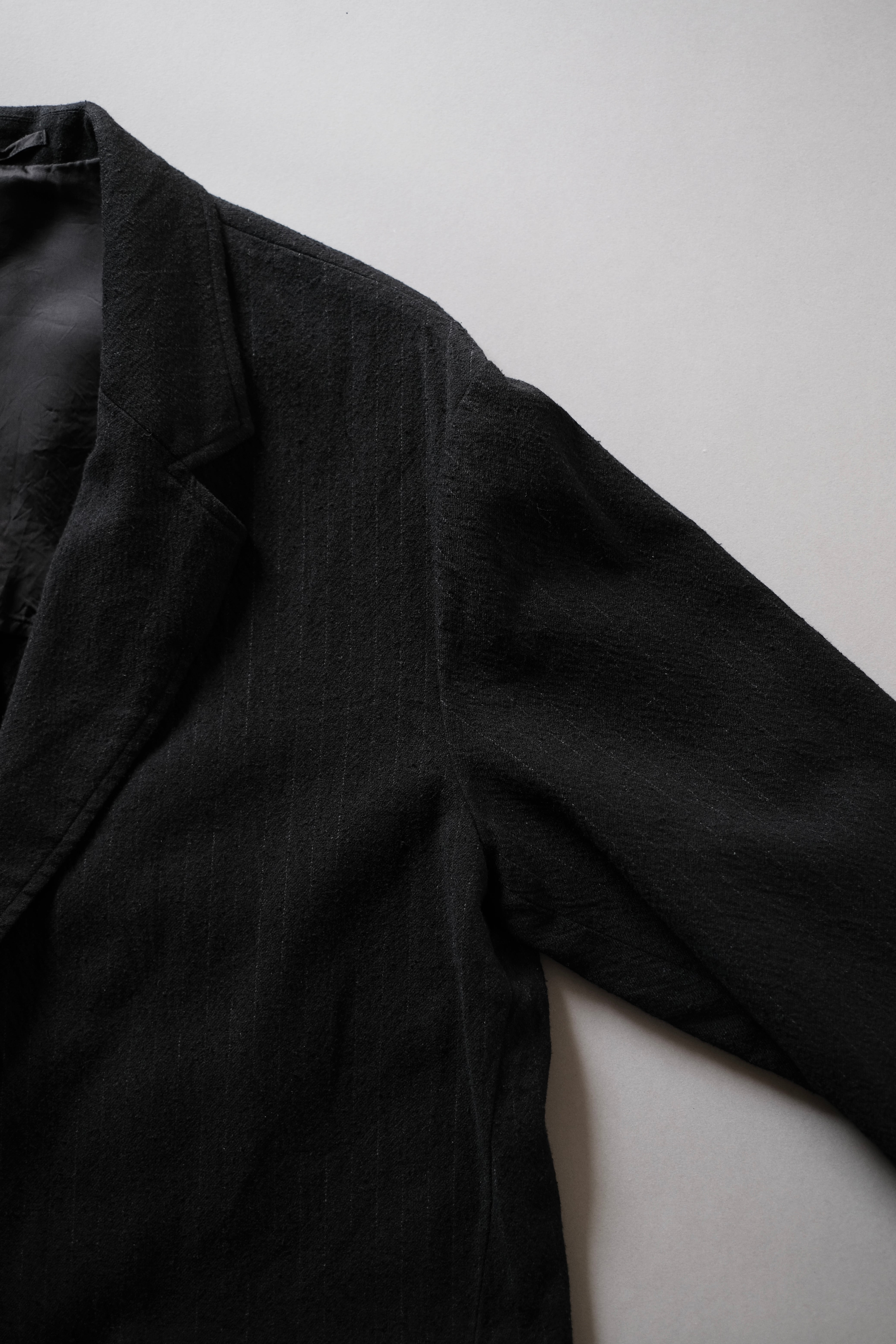 ULTERIOR / WASHED WOOL SILK STRIPE 2B JKT 