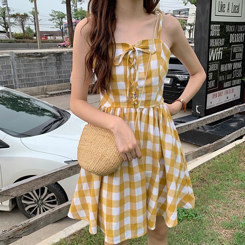 格子柄レーススカート スプリングドレス レディース 大人ガーリー スウィート キュート カジュアル 春物 萌量不足95457574824