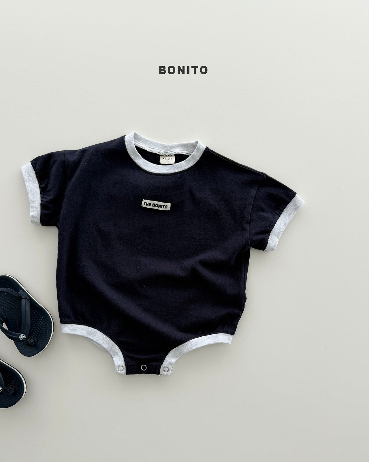 [BONITO] Loose Color Block Bodysuit / [보니토] 루즈배색슈트