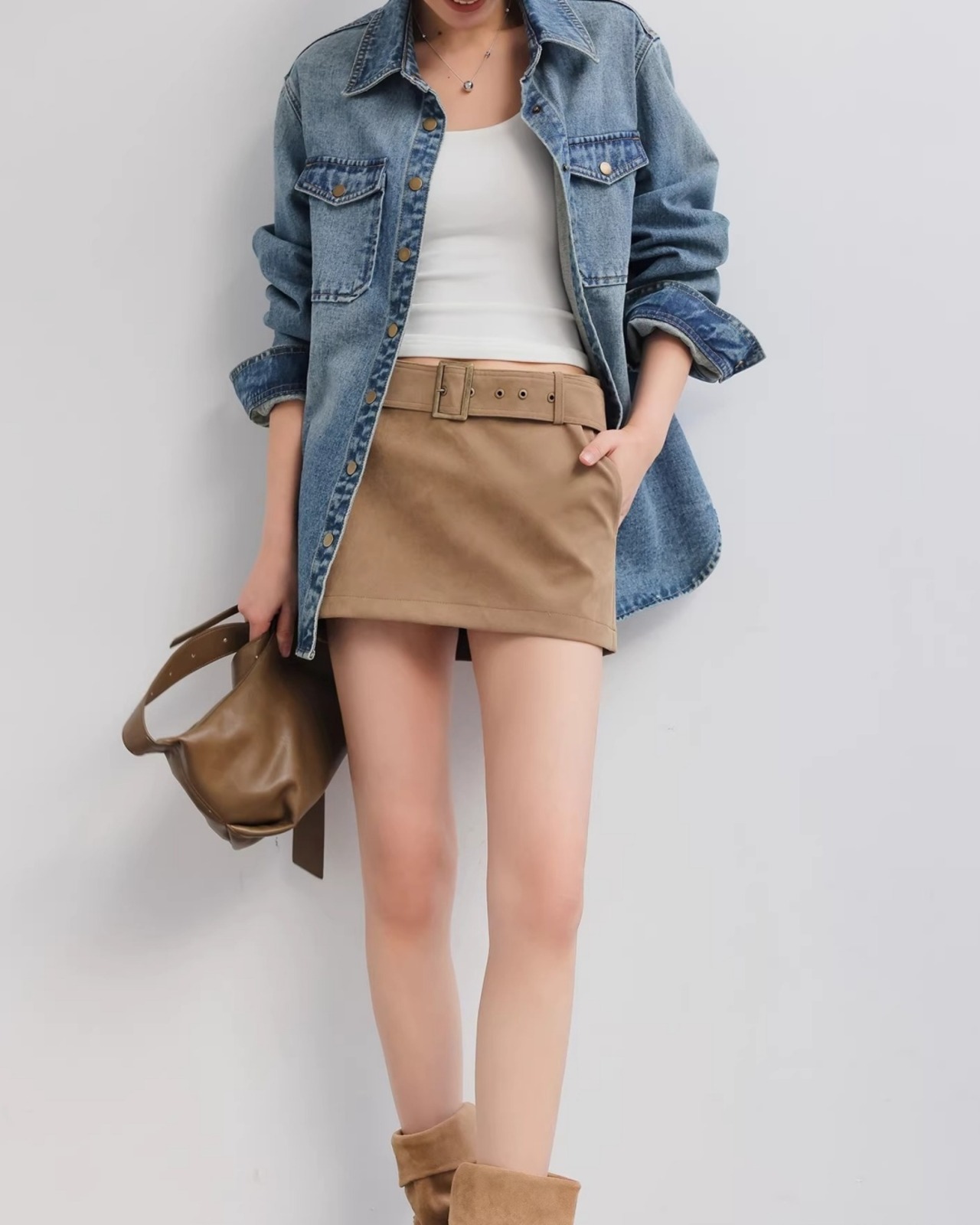 Vintage like relax denim Shirt L0096