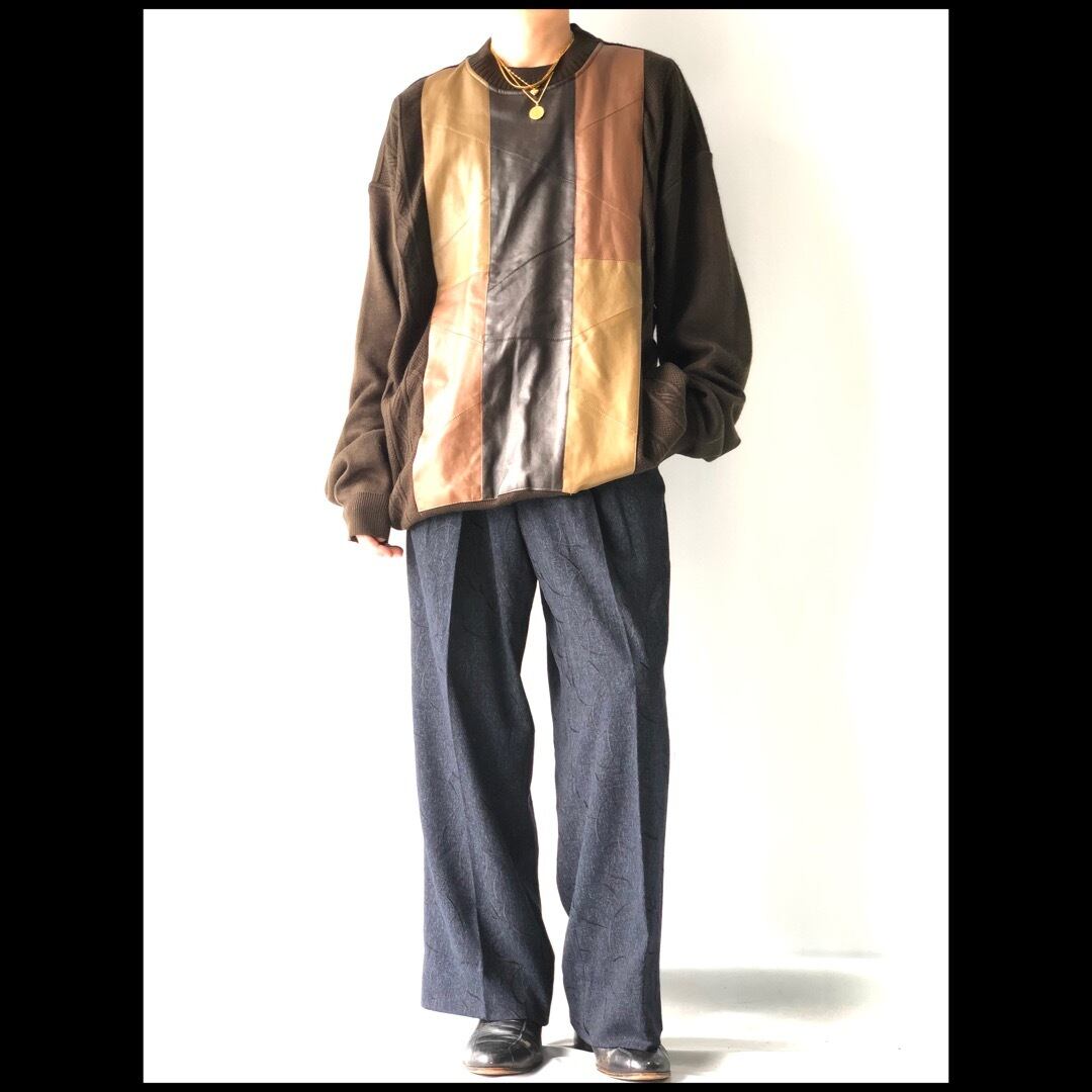 BAGAZIO】PP Leather swiching Knit 