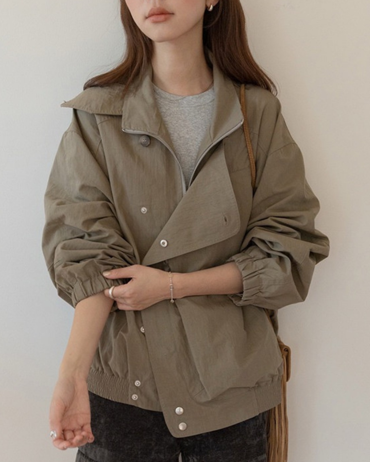 Open Color Long Sleeve Oversized Jacket    L0024