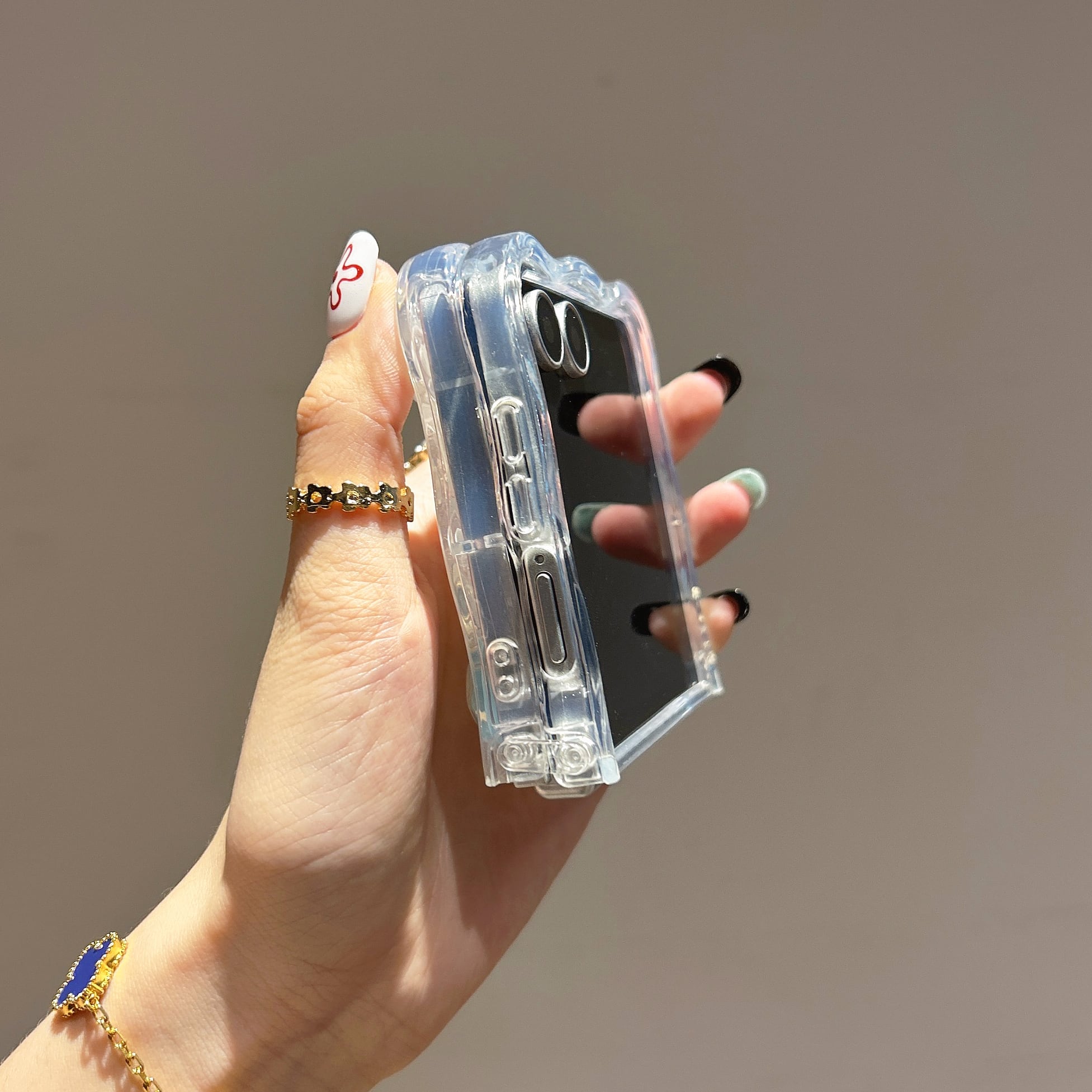 透明感 Galaxy Z Flip 7 6 5 4 3 ケース ウエーブフレーム かわいい 魚