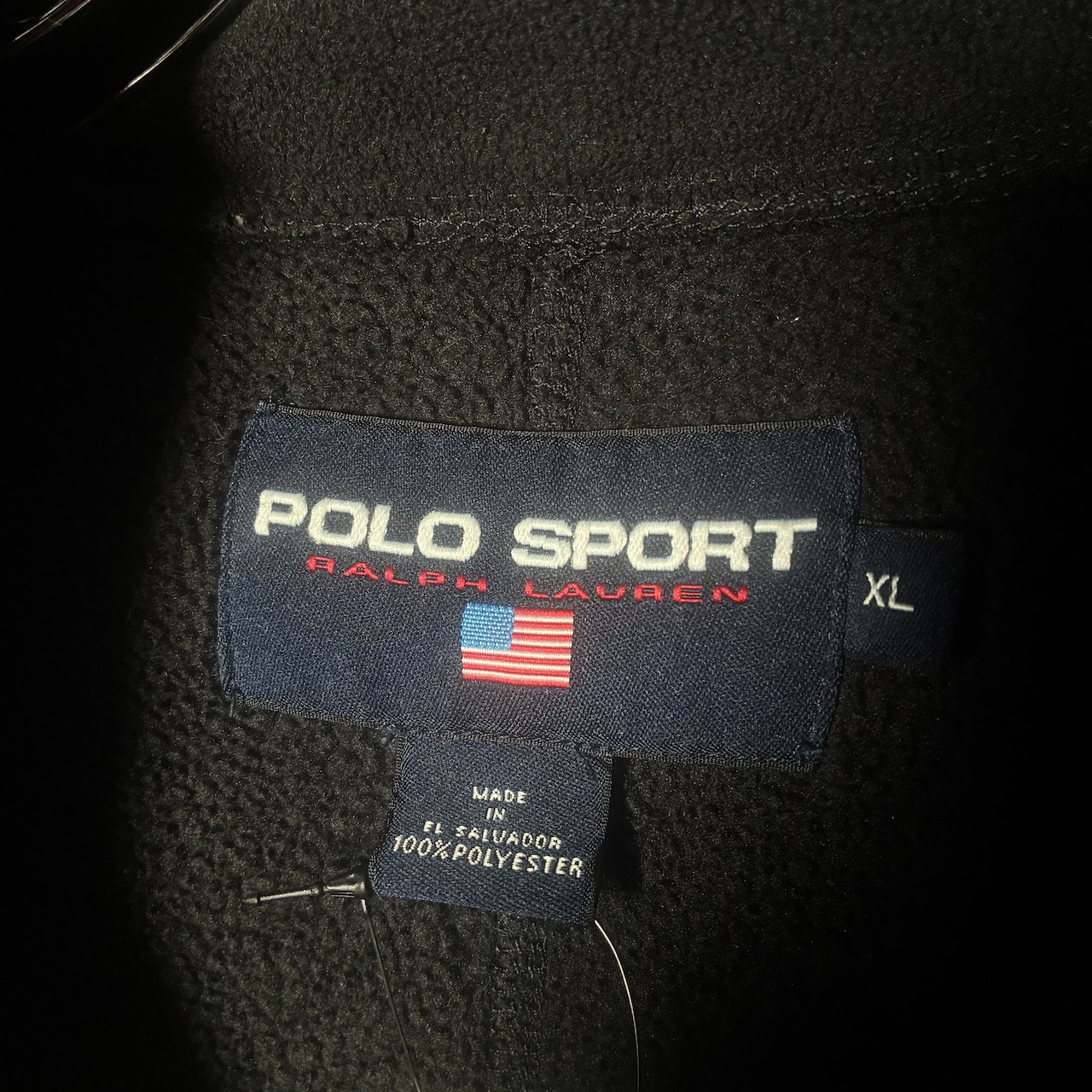 90s POLO SPORT フリースジャケット POLARTEC 赤黒ツートン バックロゴ ポロスポーツ