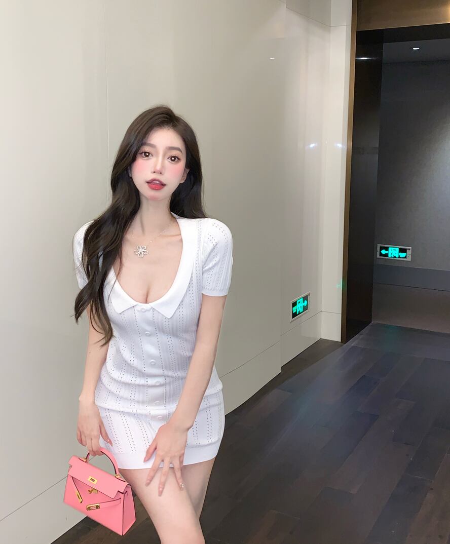 ニットドレス スカート サマーホワイト 夏物 ブラックストロベリース35543708290