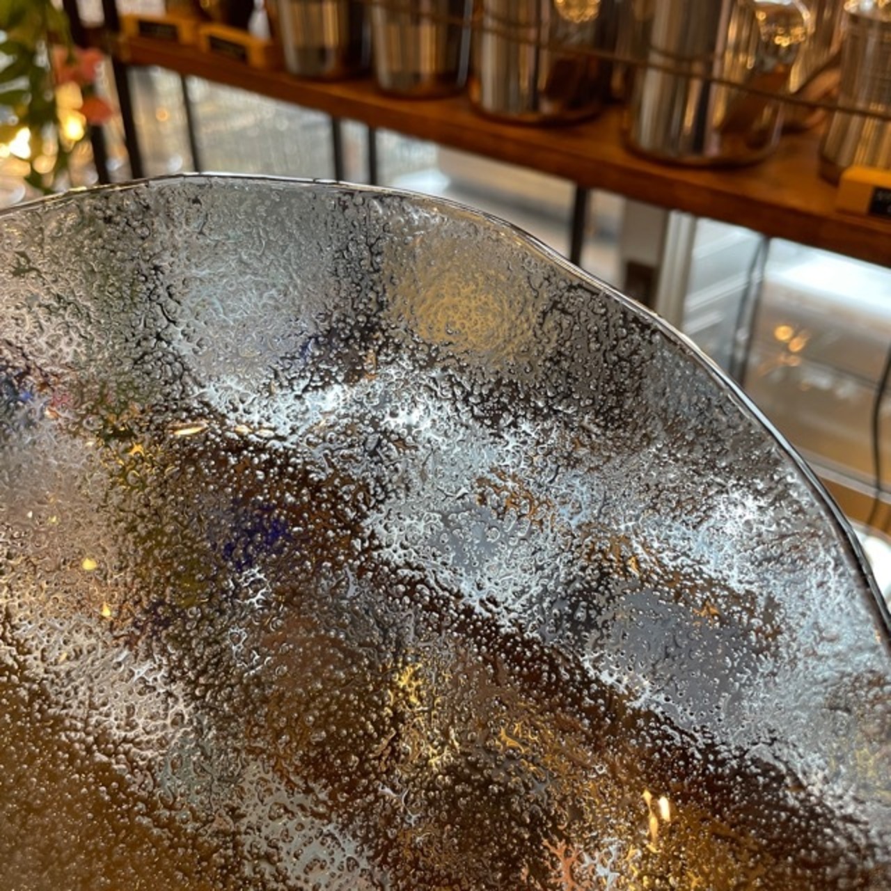 Turkey Organic Glass Bowl M  2color clear black / トルコ製 ガラス ボウル M 全2色 クリア ブラック ガラス食器 透明感 サラダボウル ニュアンス すりガラス風 キッチン雑貨 皿 食器 ギフト プレゼント