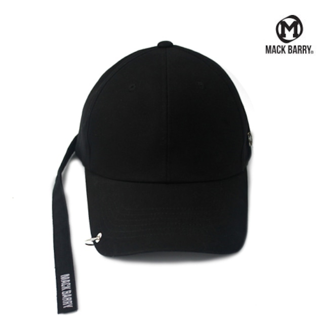 [MACK BARRY] LONGSTRAP CURVE RING CAP BLACK 正規品 韓国 ブランド キャップ 帽子