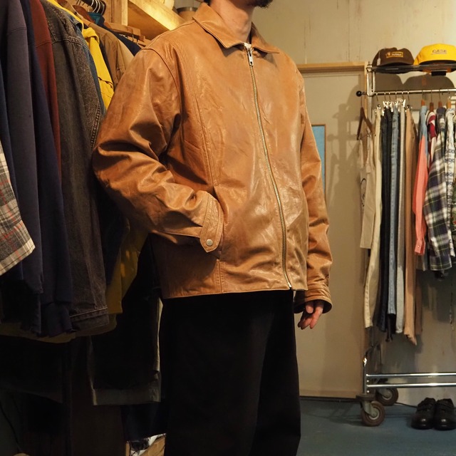 THE TERRITORY AHEAD California LEATHER Bomber Jacket L Camel レザージャケット