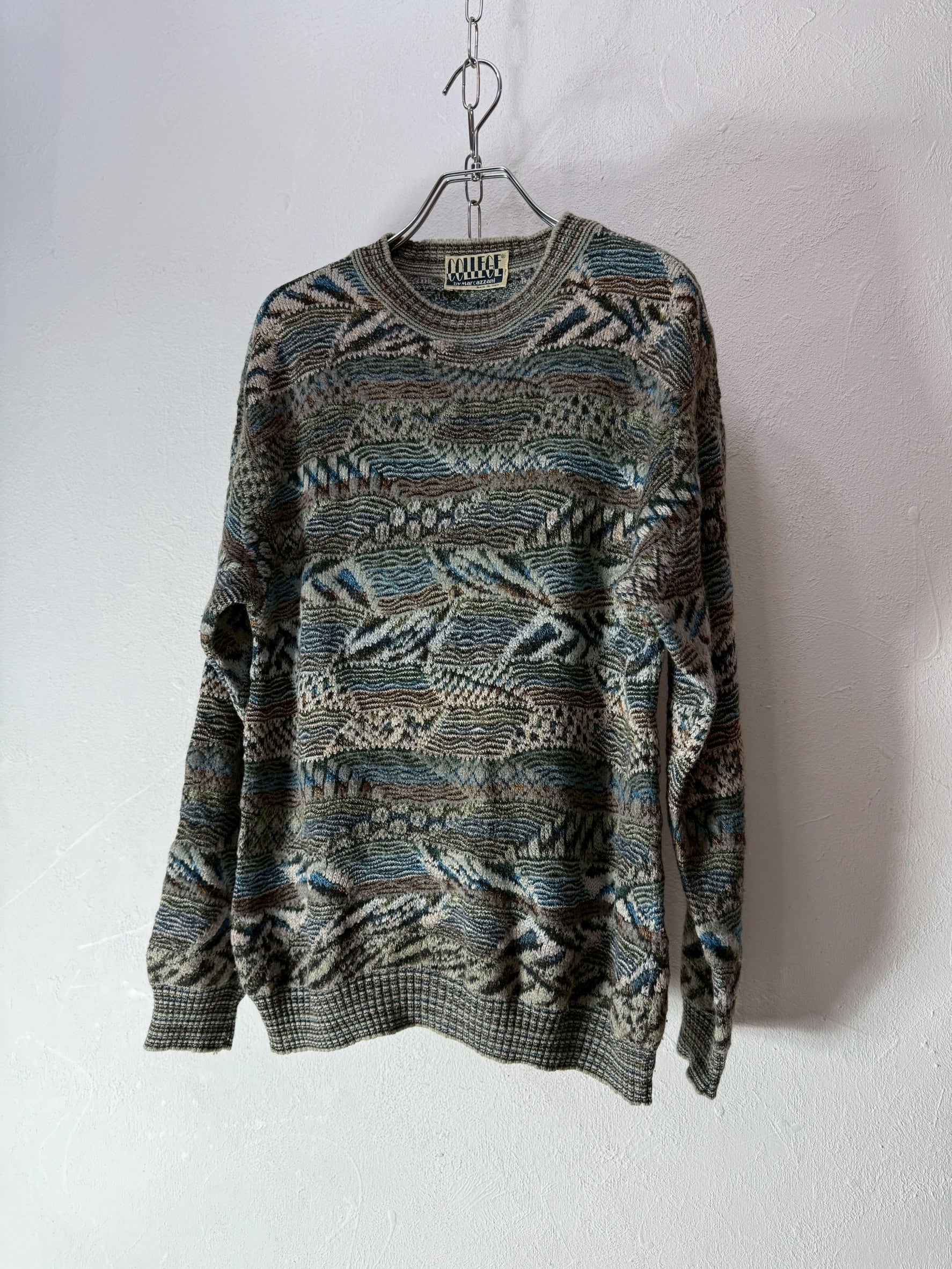 90’s ITALY made design Jacquard Knit