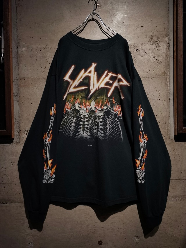 【Caka】"SLAYER" Fire Skull Print Design L/S T-Shirt