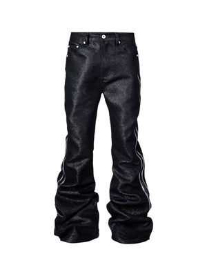 【RYE CHASIN】PATENT LEATHER STRIPE BOOTCUT DENIM