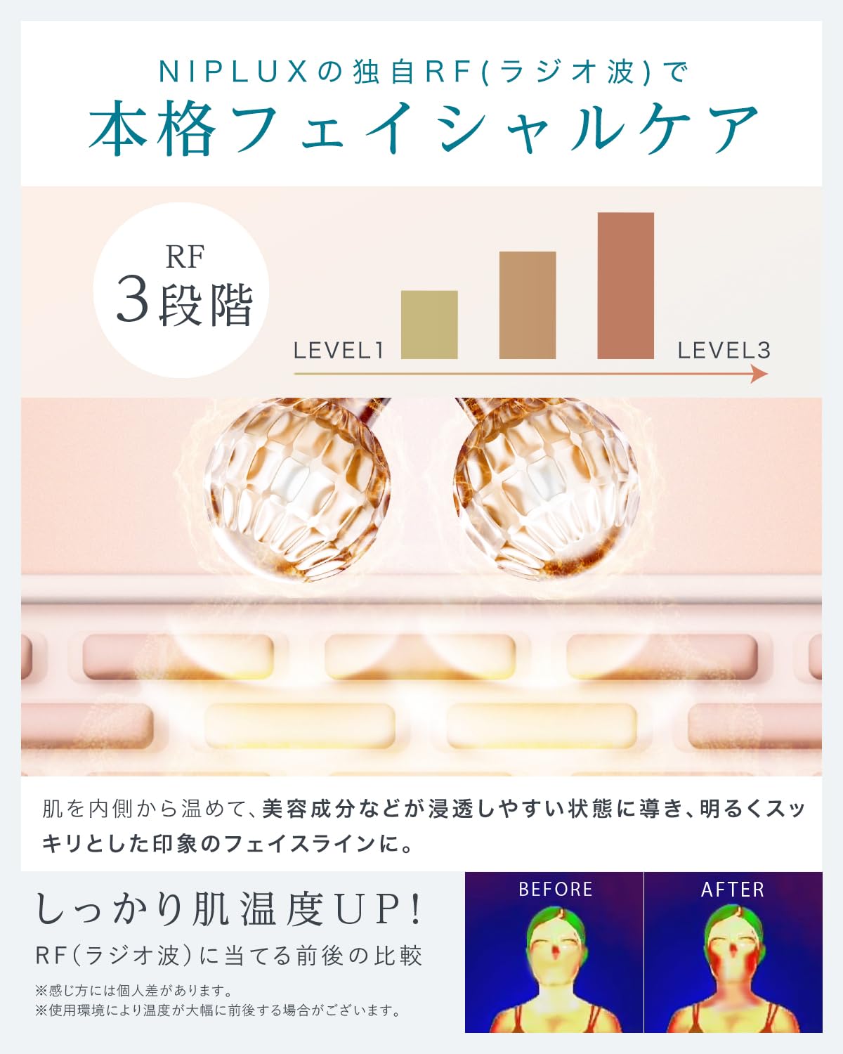 NIPLUX BEROLA 左右対称 リフトケア 美顔ローラー EMS 美顔器 ラジオ波