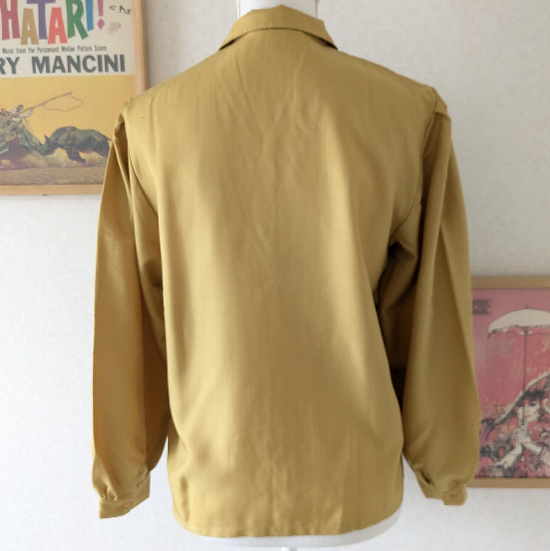 昭和レトロ】タック入りブラウス マスタード サイズM程度 レディース