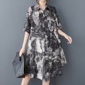 水墨風 ビックシルエット シャツ  30084