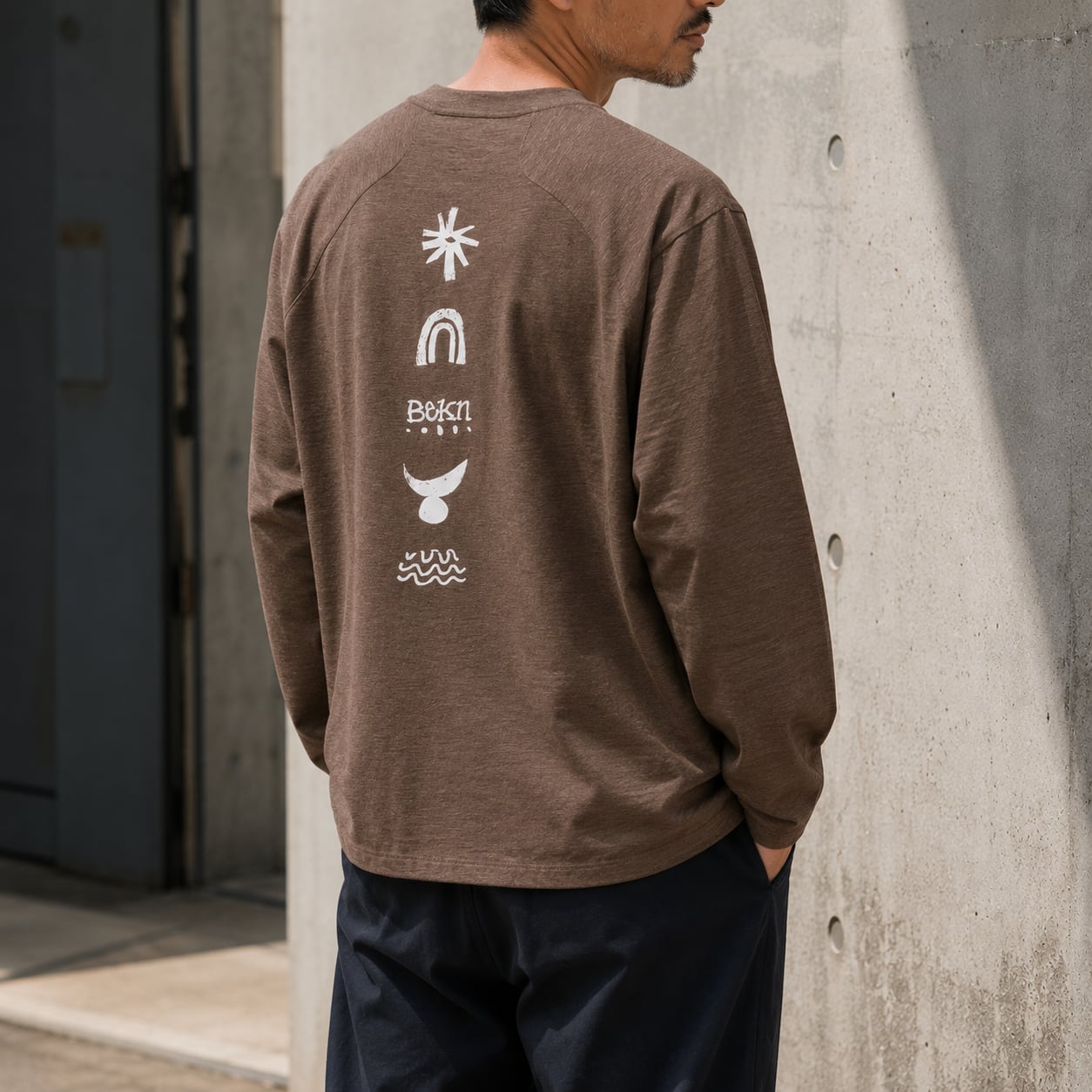 【H1170】Graphic Print Crew Neck T-Shirt / 2color