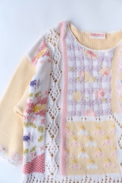 Botanical motifs cotton sweater