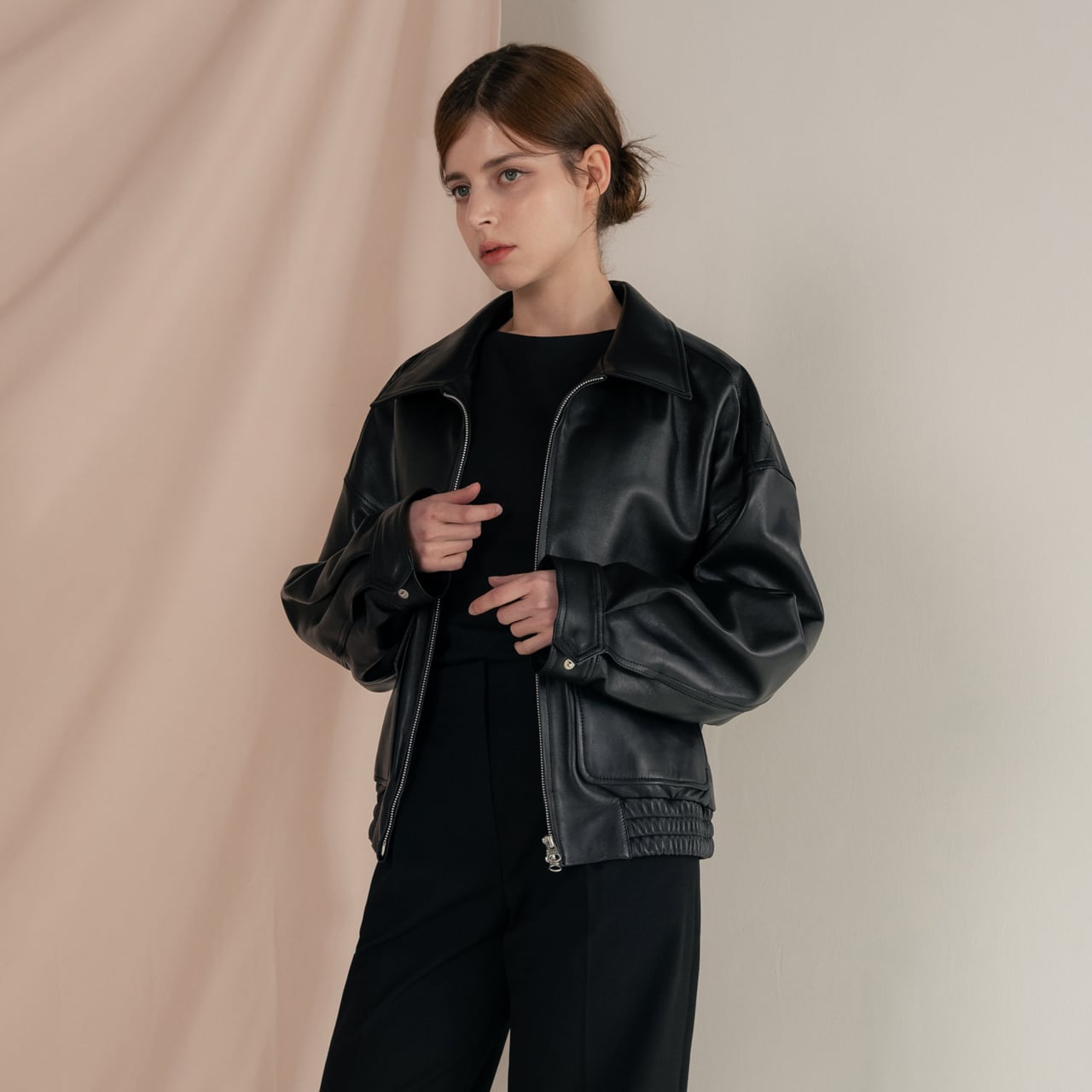 GAP　ラムレザーボンバージャケット　L　極美品✨ Gap公式オンラインストア | ヴィーガンレザー ボンバージャケット