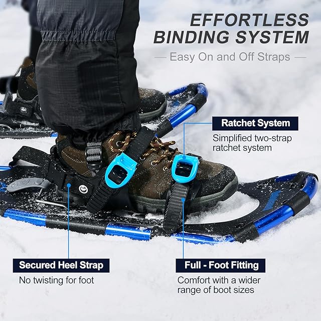 Odoland 4-In-1軽量スノーシューセット アルミスノーシュー