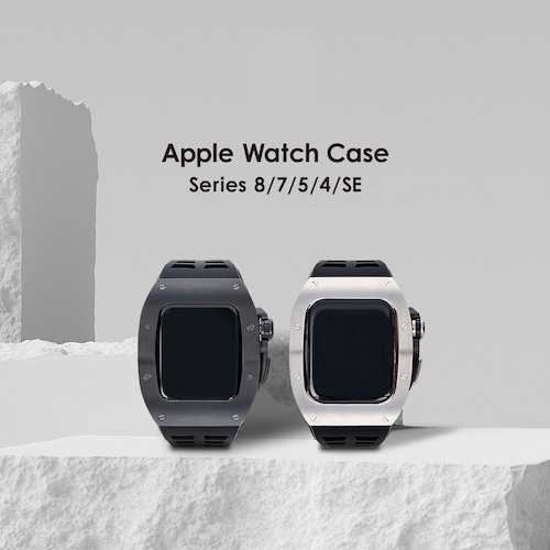 Luxury Apple Watch Case & Belt BR-AWC45SV ラグジュアリー アップル ウォッチ ケース＆ベルト シルバー  メンズ  (バンド・カバーセット 44mm/45mm対応) カスタムパーツ 高級ケース