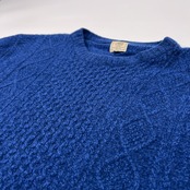 J.PRESS ジェイプレス アラン ケーブル編み カシミヤ混 ラムウールニットセーター サイズ LL /ブルー/メンズ