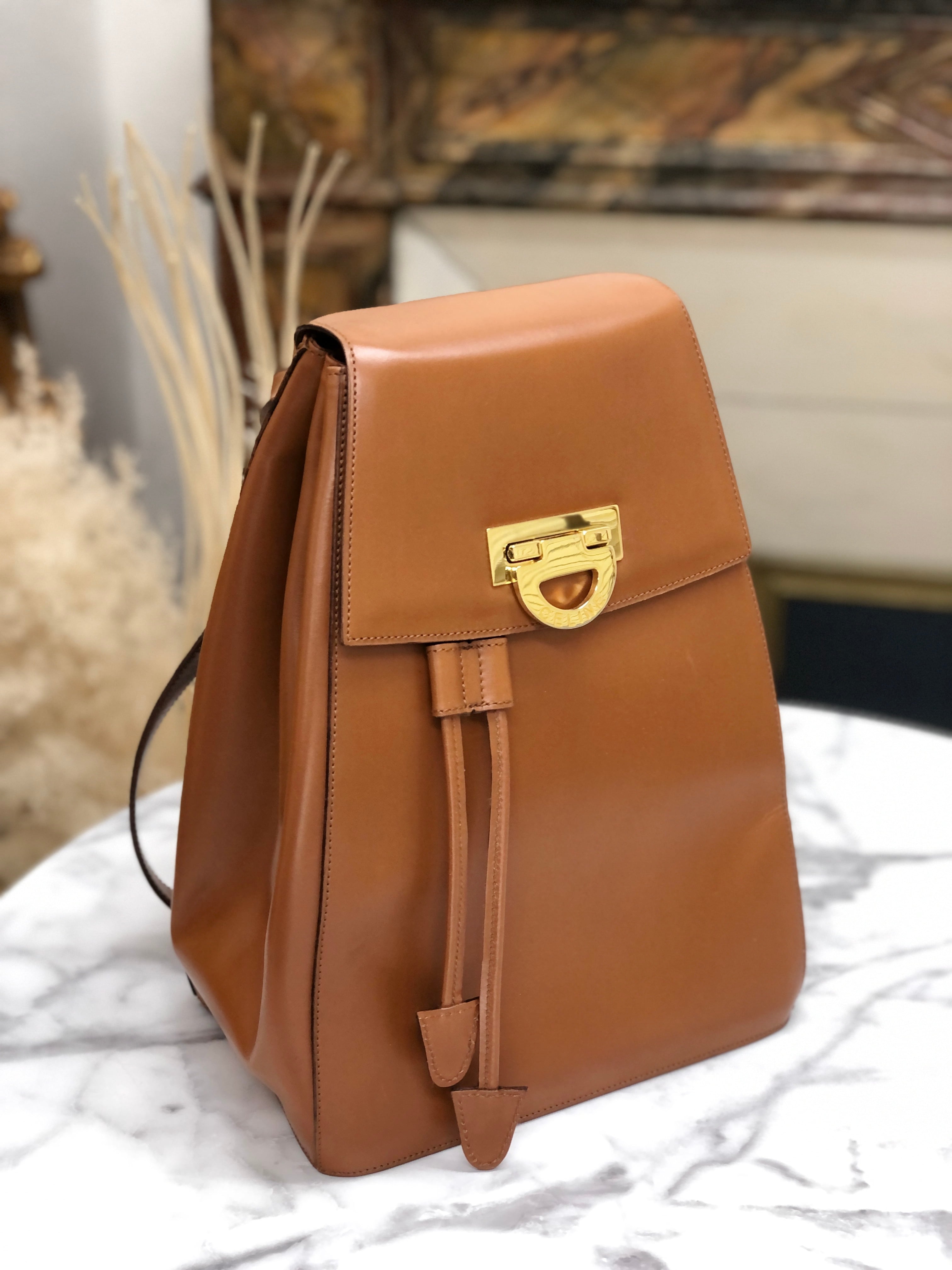 CELINE セリーヌ　ホースビット　レザー　バックパック　リュック　キャメル　vintage　ヴィンテージ　オールドセリーヌ　ryjh2m |  VintageShop solo powered by BASE