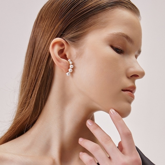 Linked pearl pierce & earring　M597