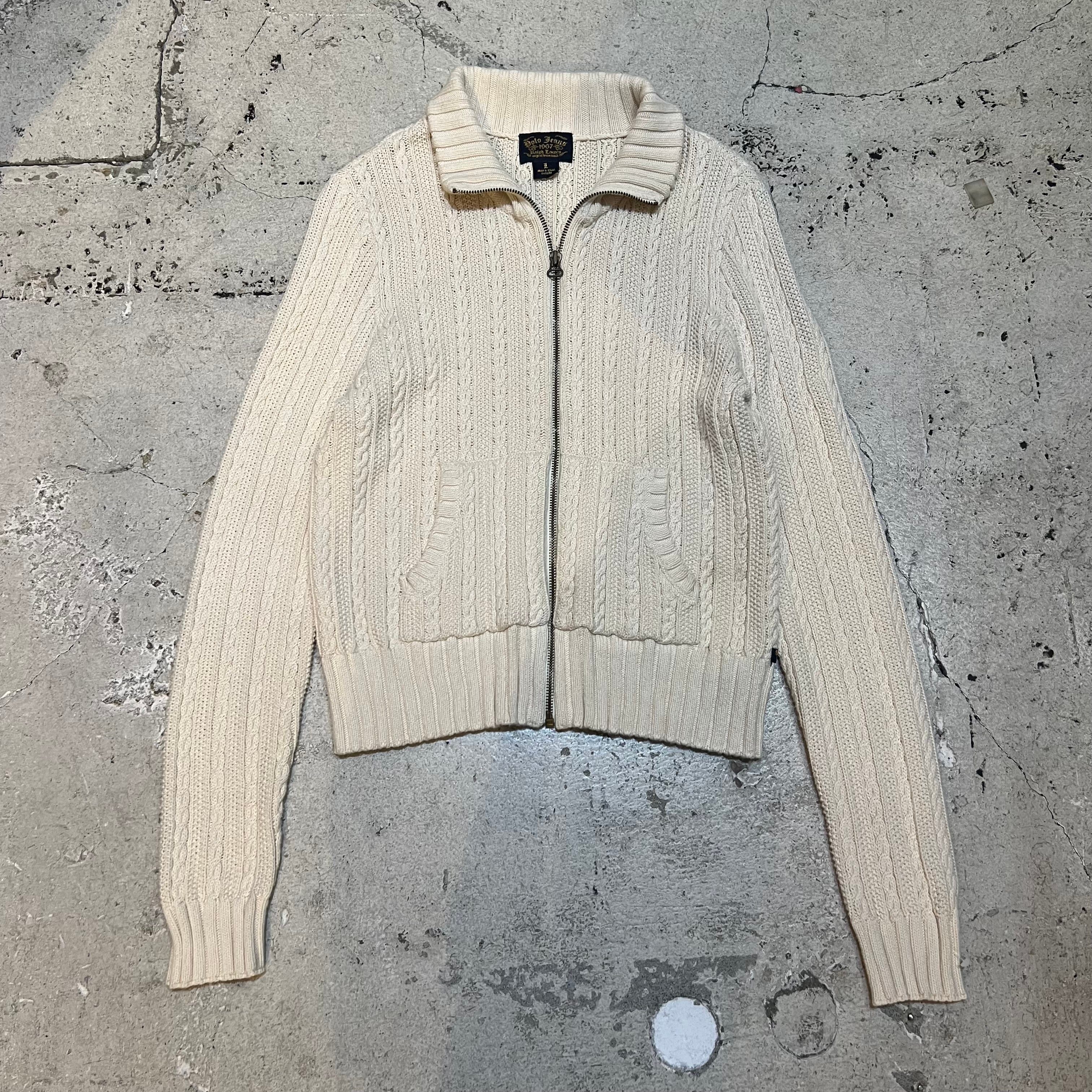 Ralph Lauren ラルフローレン コットンカーディガン グレー L-