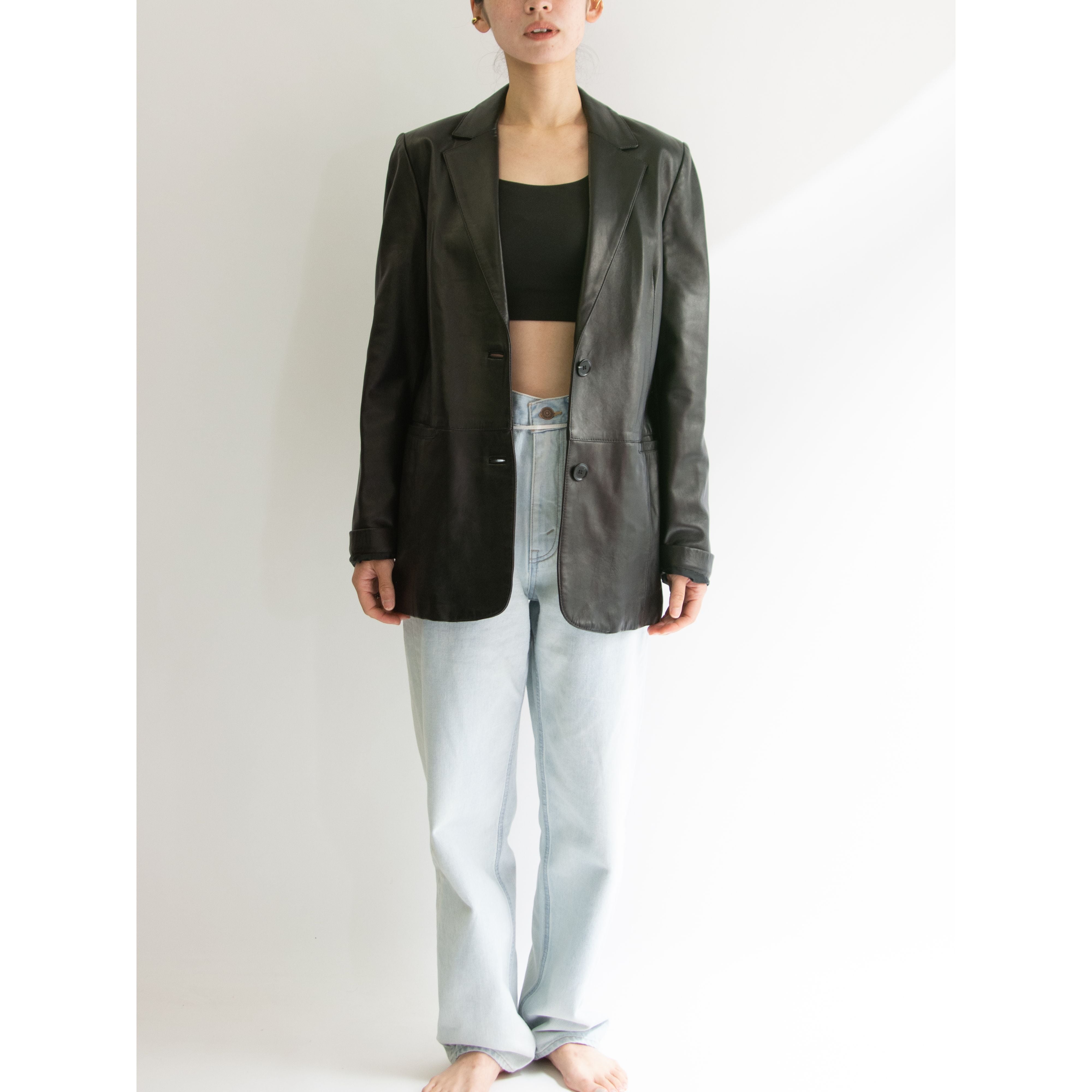 【Savoy 68】Made in Italy Leather Single Jacket(イタリア製 レザージャケット 羊革)