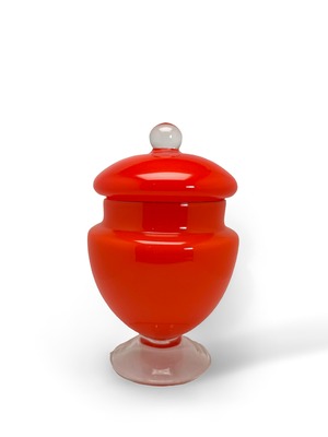 ヴィンテージ雑貨 ガラスキャニスター（蓋付き）