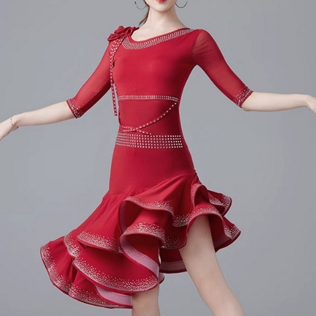 エレガンス　フラワーデザイン　フレアスカートドレス　ds0556