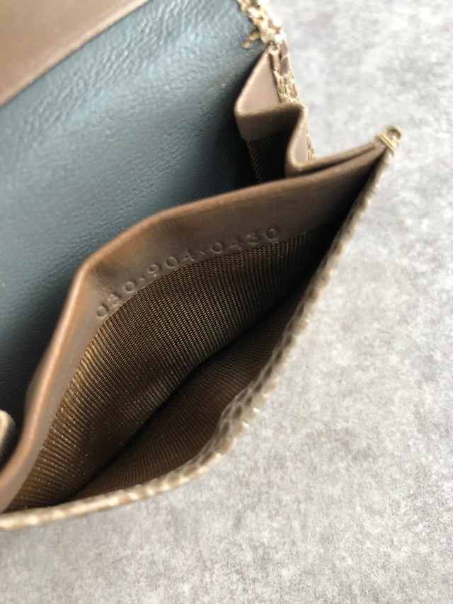 GUCCI グッチ 財布 ブラウン GG リザード型押し コインケース vintage ヴィンテージ オールド 5vm57j
