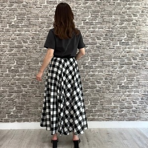 ブロックチェックフレアスカート　6900
