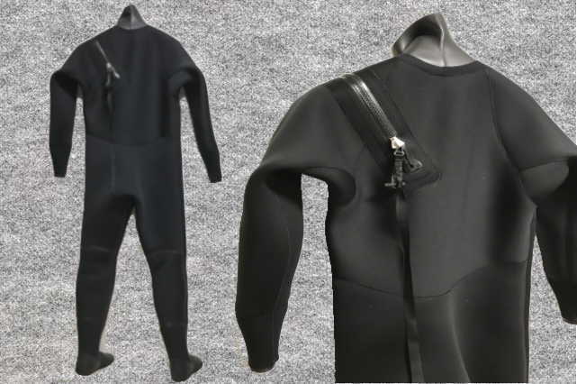 ビーウェット　黒　ブラック　ドライスーツ　肩守君サービスで付けます サーフィンドライスーツエアネッスル起毛斜めファスナーブラック