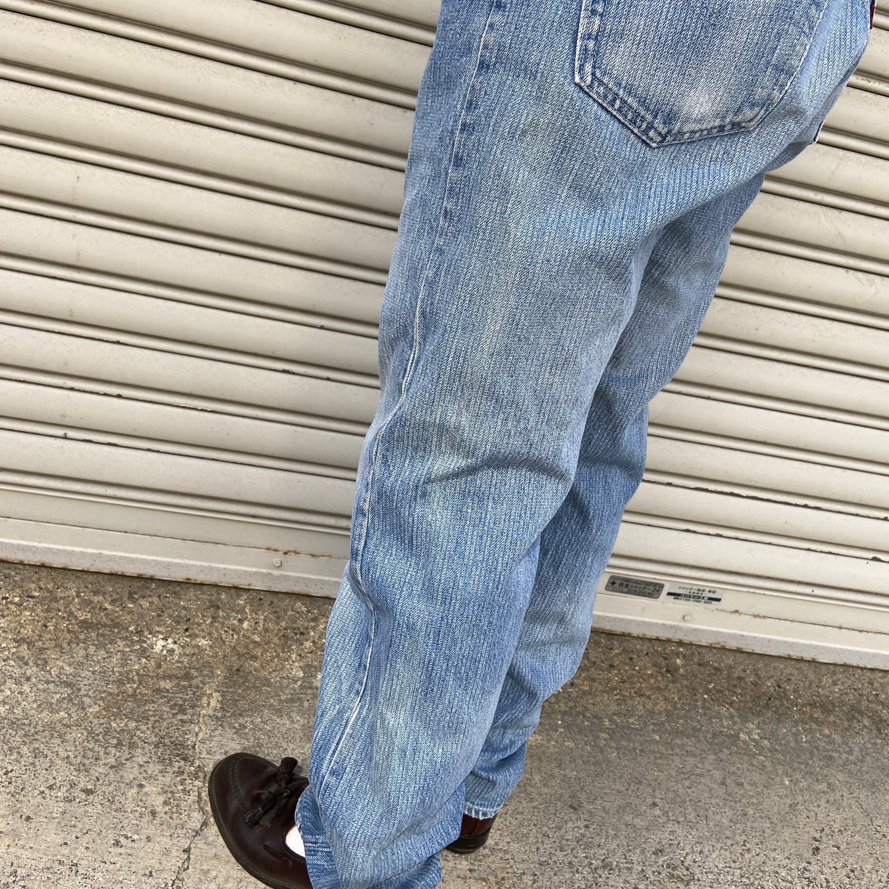 80s Levi's501 ストライプブルーデニムパンツW32L30 | 古着屋 Uan