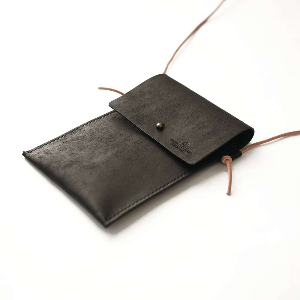スマホポーチ 縦型【ブラック】（受注生産品） | 革小物ブランド
