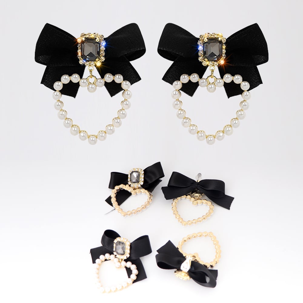 ハートピアス レディース イヤリング ピアス 揺れる 蝶結び 耳飾り