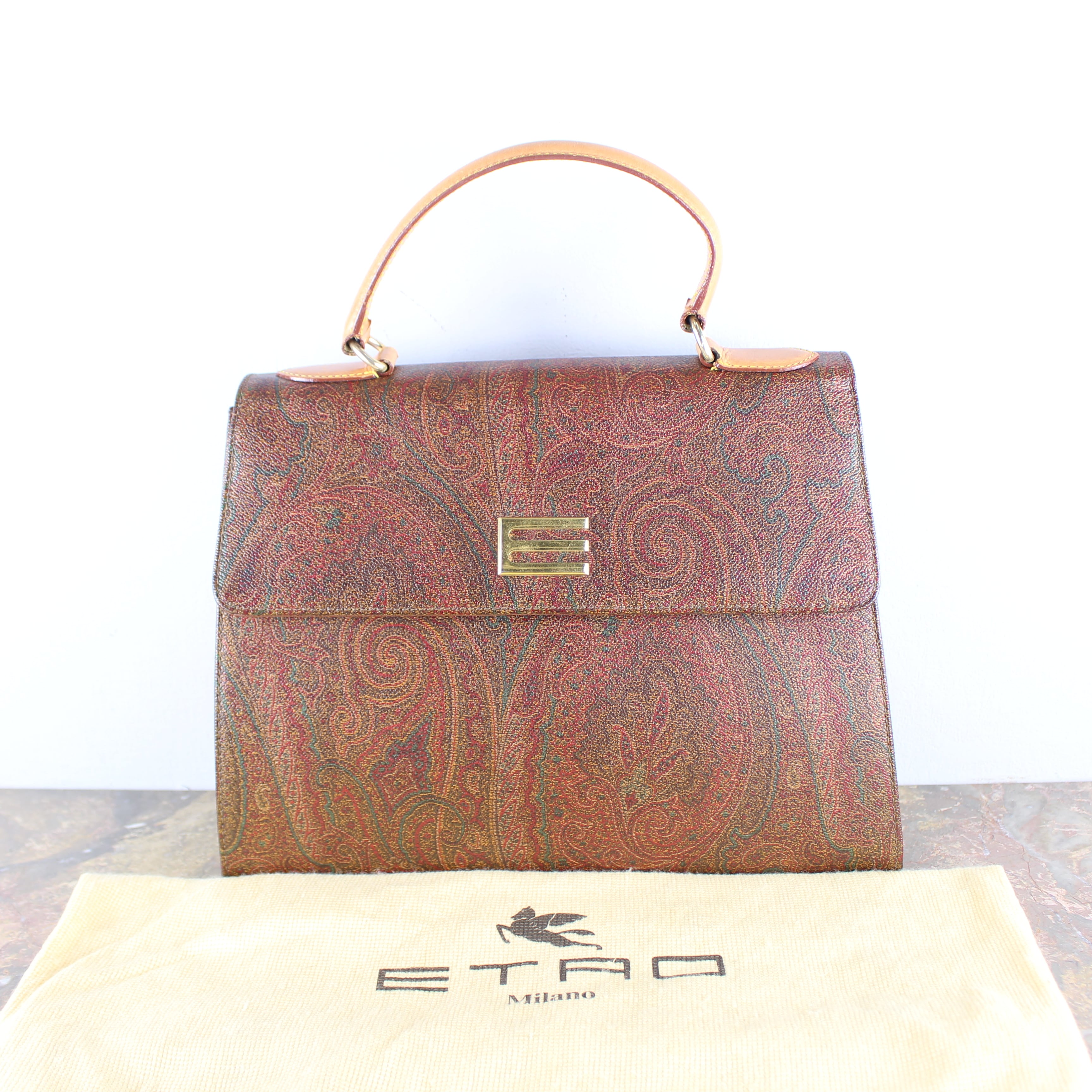ETRO PAISLEY PATTERNED LOGO HAND BAG MADE IN ITALY/エトロ