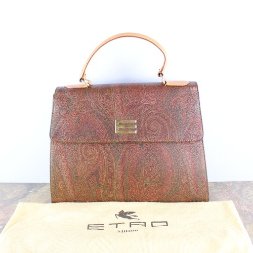 .ETRO PAISLEY PATTERNED LOGO HAND BAG MADE IN ITALY/エトロペイズリー柄ロゴハンドバッグ2000000052755