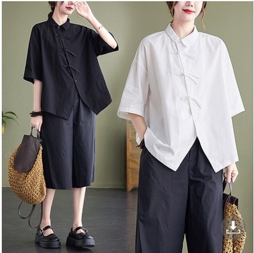 【春夏新作】ファッショントップス♪ホワイト/ブラック2色展開◆#sfamhn-2927737