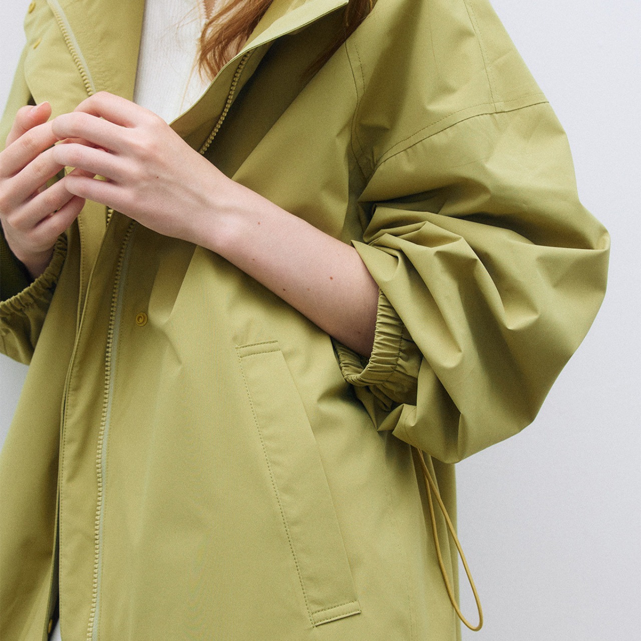 hooded long parka T3586