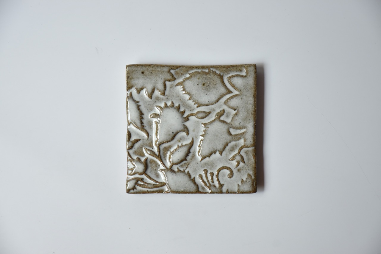 小代瑞穂窯 / 福田るい : 印花 タイル (小) 10